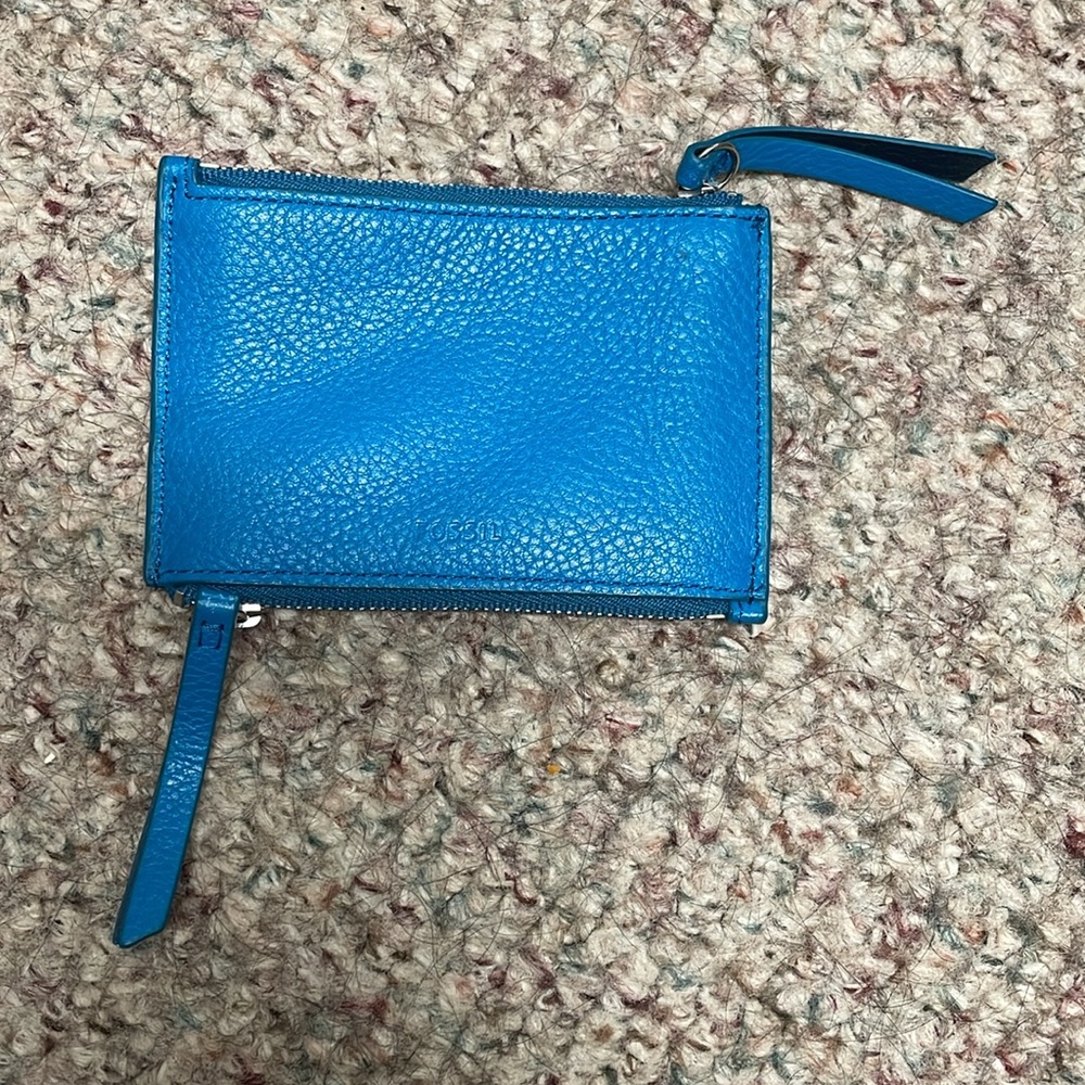 Fossil new leather double zip Wallet